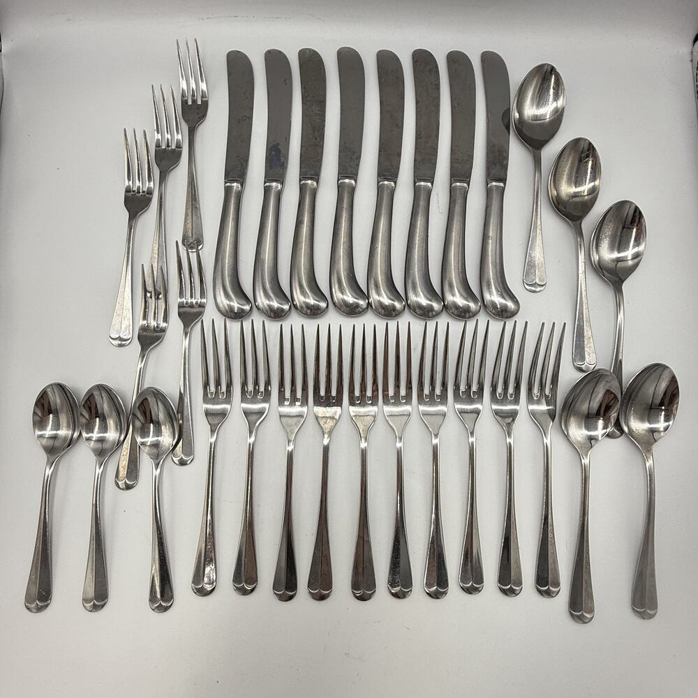 31 QTY Vtg Michael Lloyd MLL12 Stainless Flatware Korea Fork Knife Spoon Replace